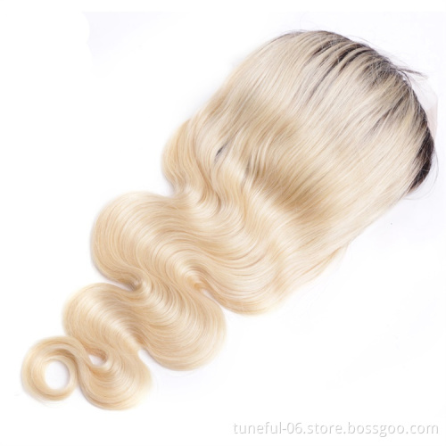 613 ombre blond dark brown honey roots straight virgin indian brazilian human hair transparent frontal full lace wigs